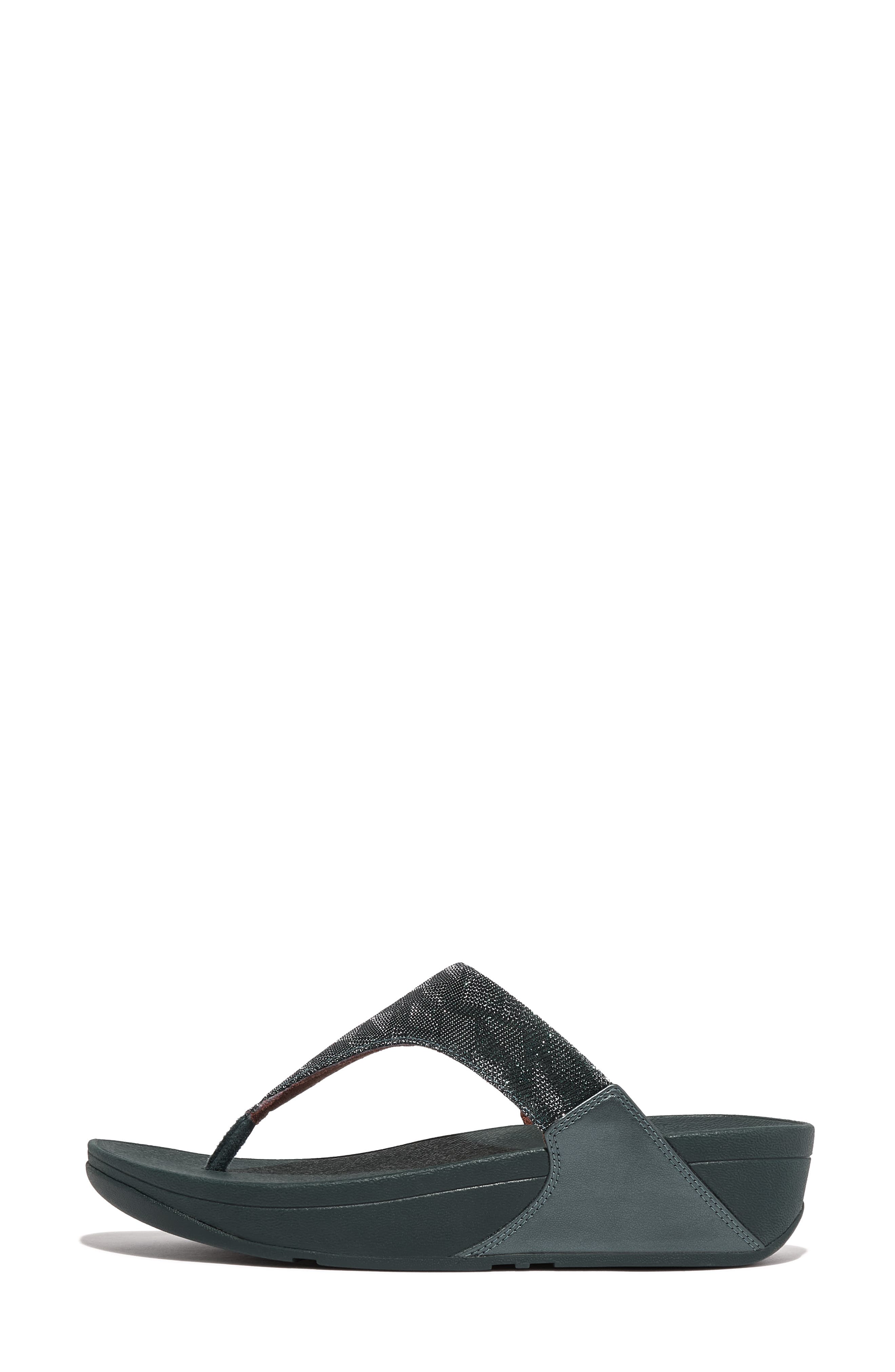 Lulu Glitz Toe Post Sandal, Alternate, color, STEEL BLUE