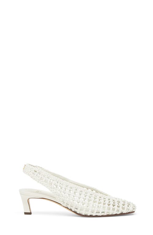 Shop Fendi Woven Slingback Pump In Bianco Seta