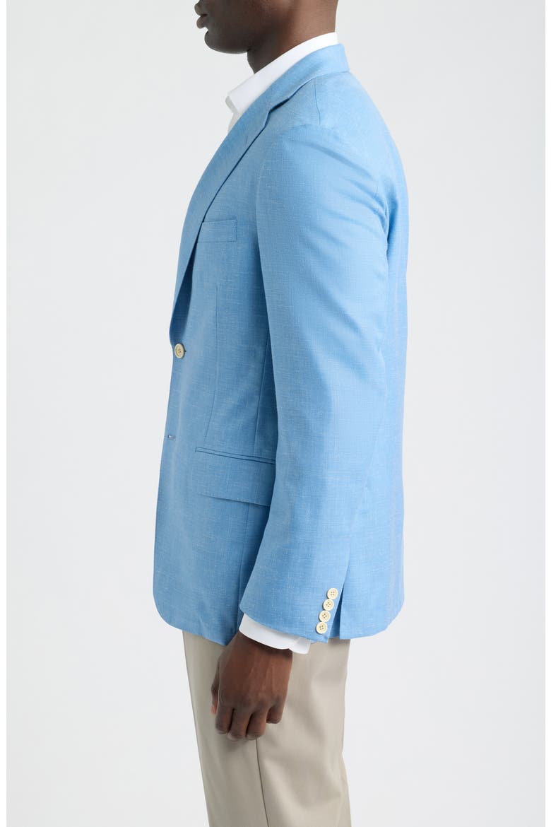 Light Blue Slub Wool Blend Sport Coat, Alternate, color, BLUE
