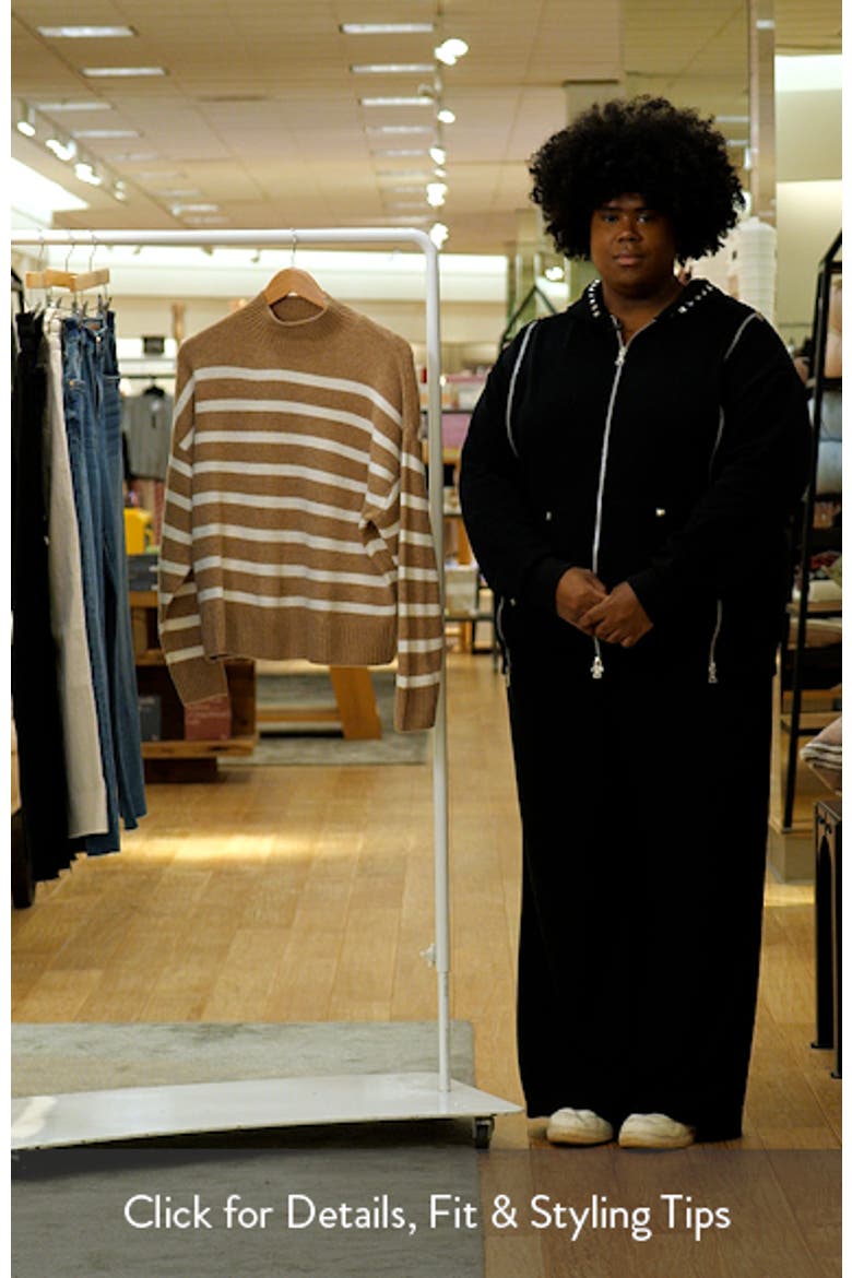 Oversize Stripe Mock Neck Sweater video