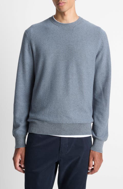 Geometric Jacquard Wool & Cotton Blend Crewneck Sweater