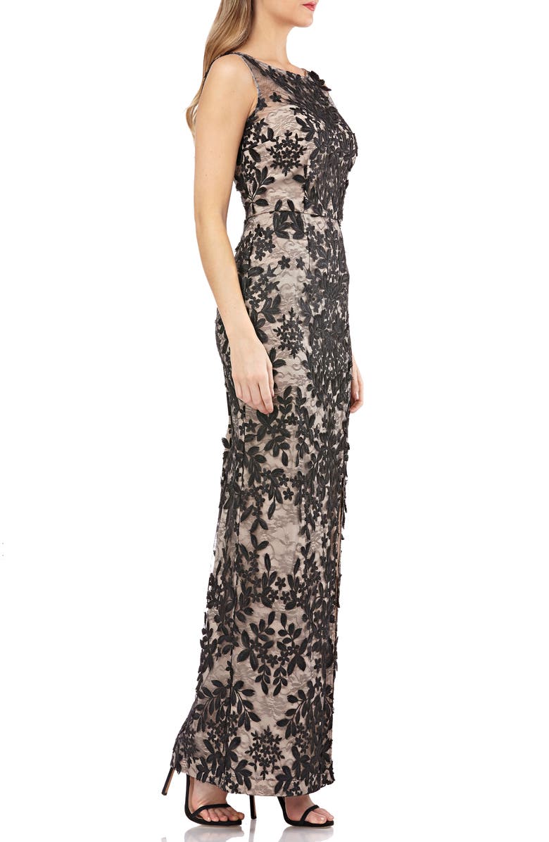 JS Collections Leaf Embroidered Gown, Alternate, color,