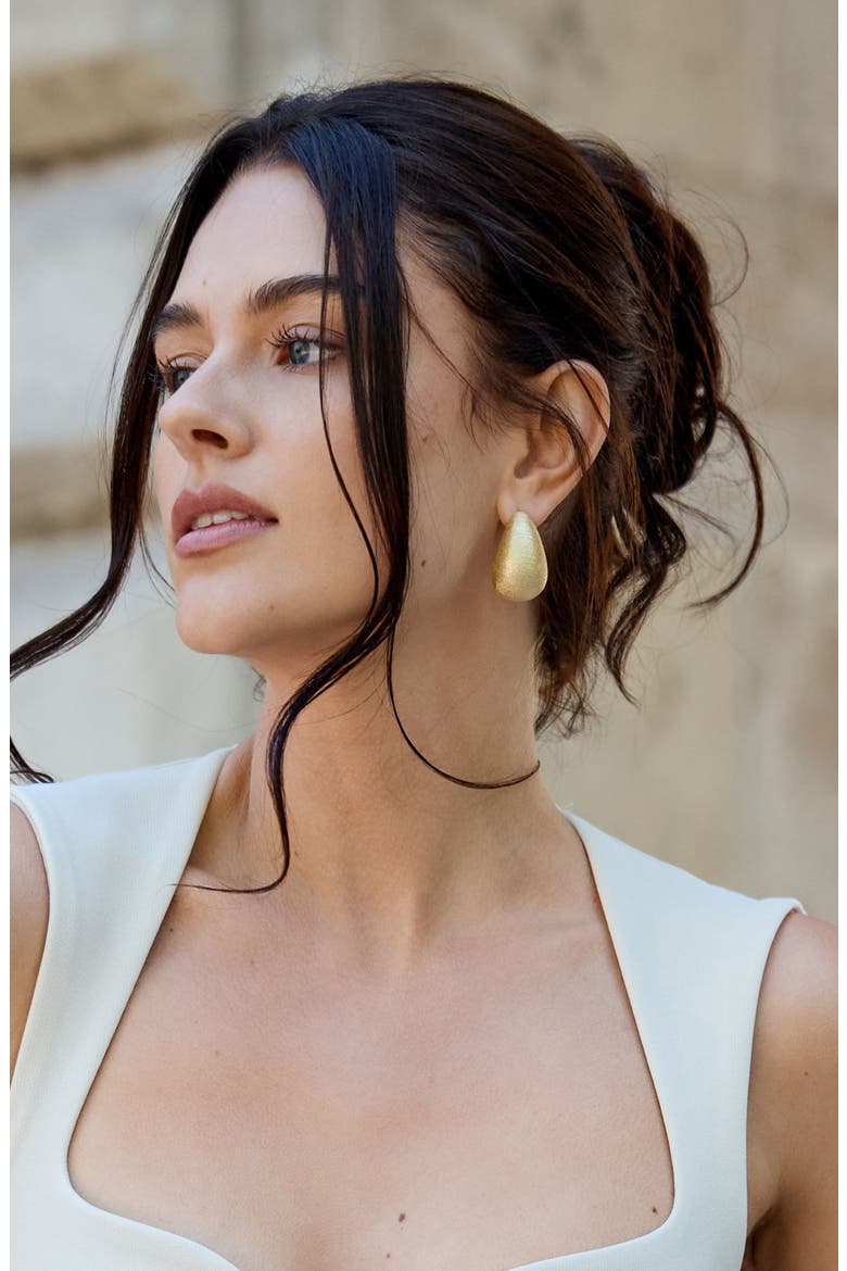 Chunky Goldtone Dome Stud Earrings, Alternate, color, GOLD