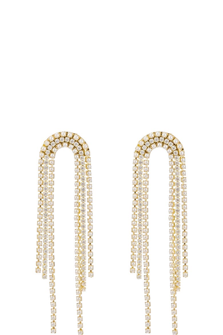 Cairo Rainbow Drop Earrings, Main, color, Gold