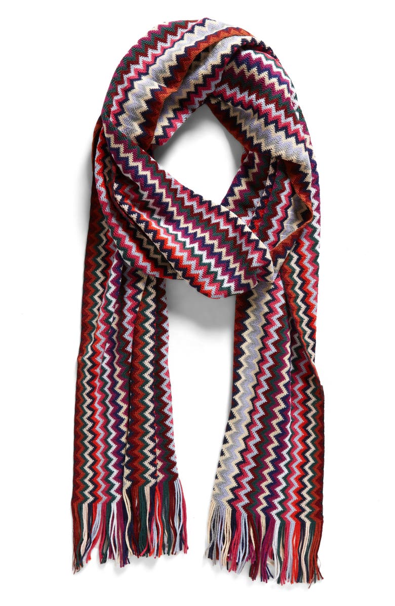 Missoni Chevron Stripe Wool Blend Scarf, Main, color,