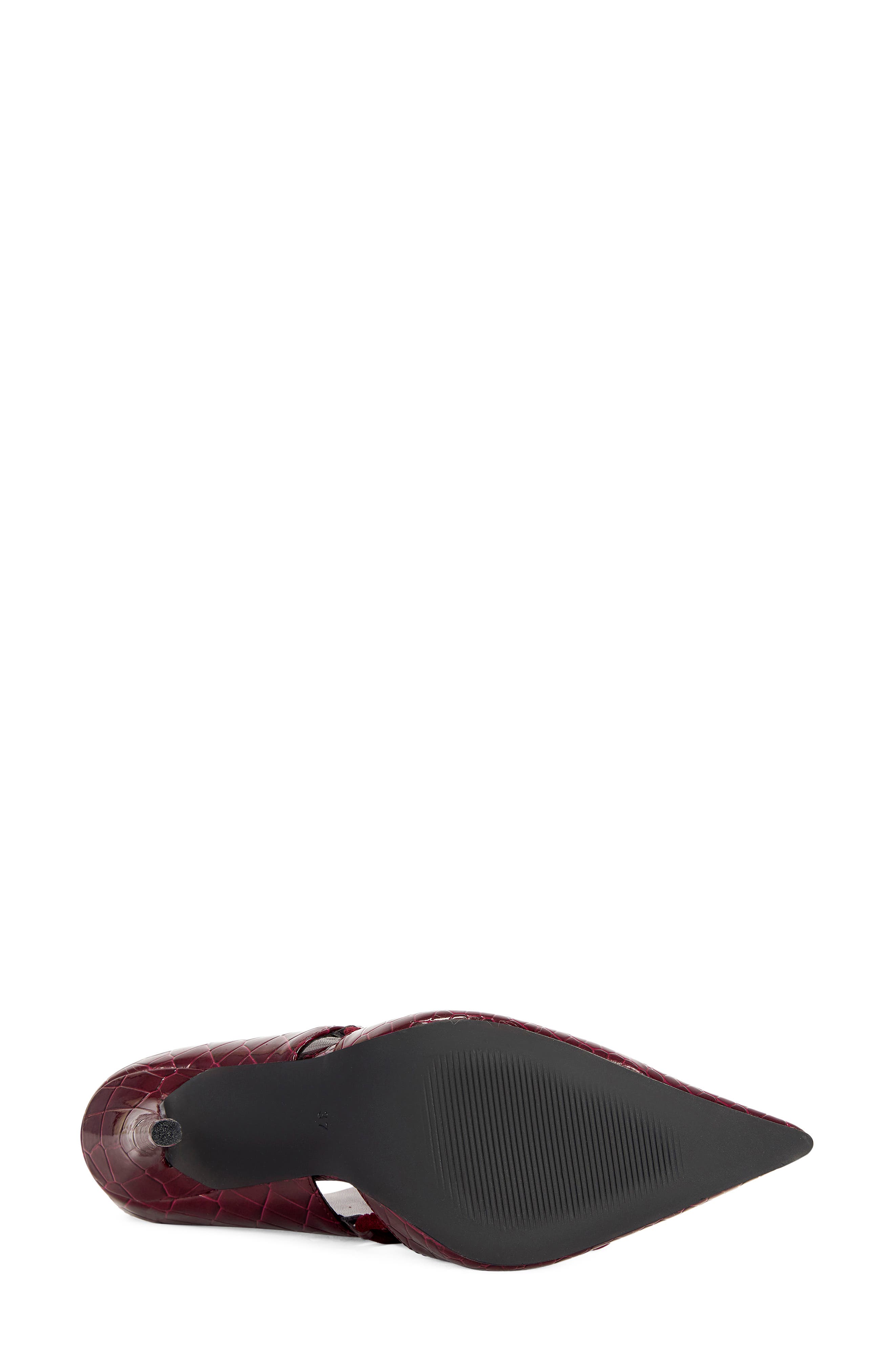 Ramona Croc Embossed Lace-Up Pump, Alternate, color, BURGUNDY