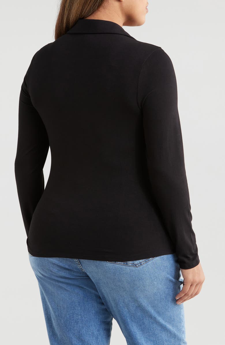 Universal Standard Aalto Long Sleeve Johnny Collar Polo, Alternate, color, 