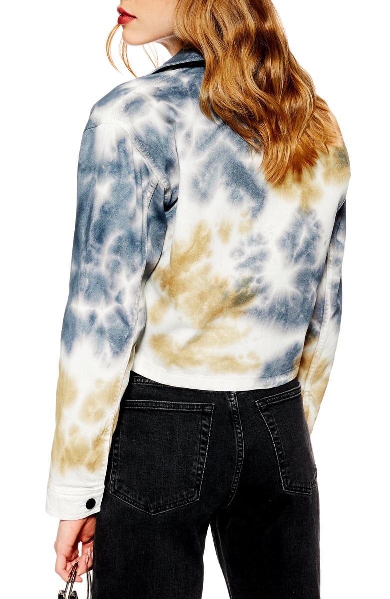 Topshop Leon Tie Dye Shirt Jacket, Alternate, color, 
