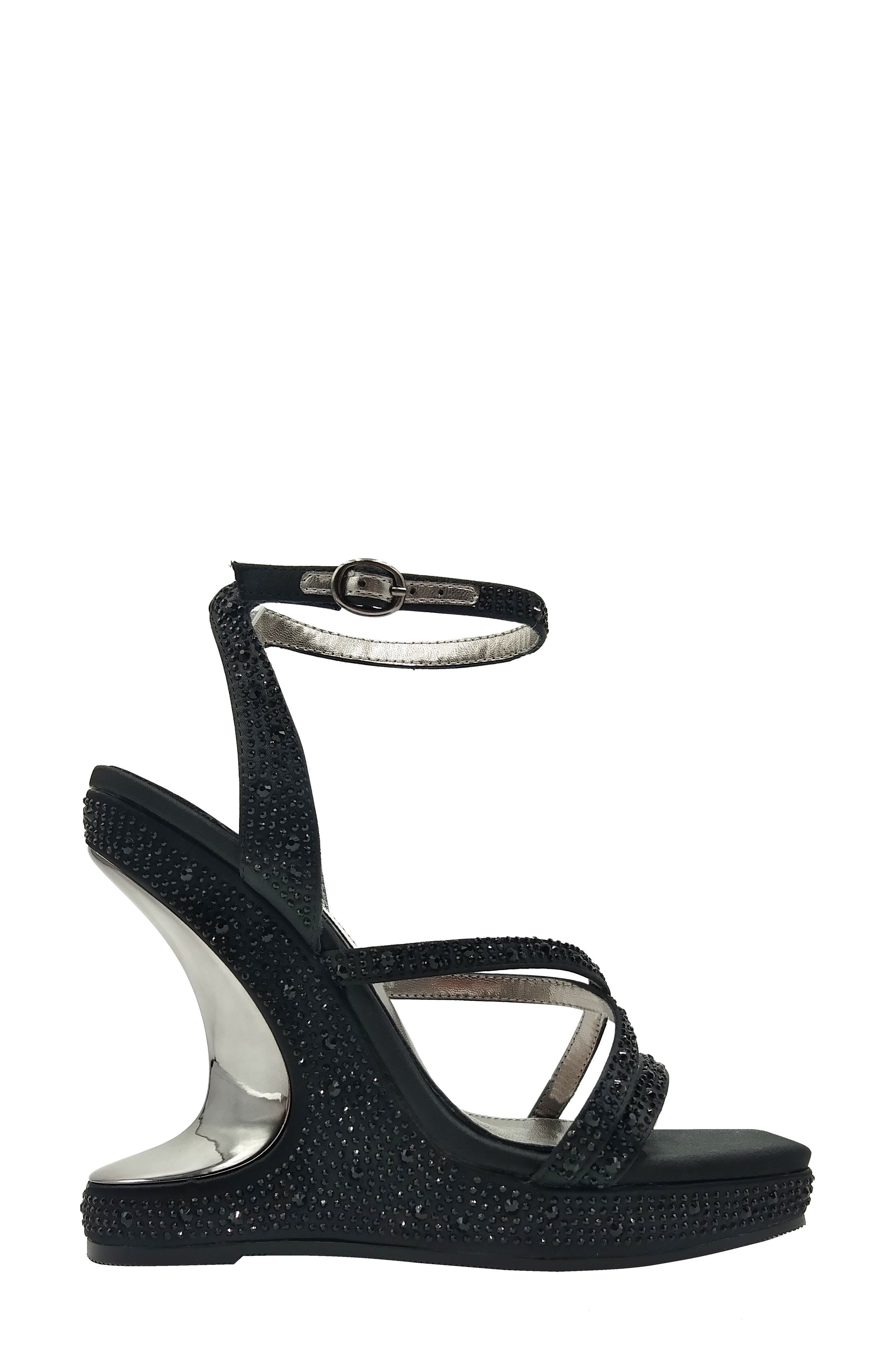 LADY COUTURE Rhinestone Wedge Sandal, Alternate, color, 