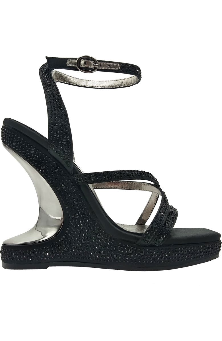 LADY COUTURE Rhinestone Wedge Sandal, Alternate, color,