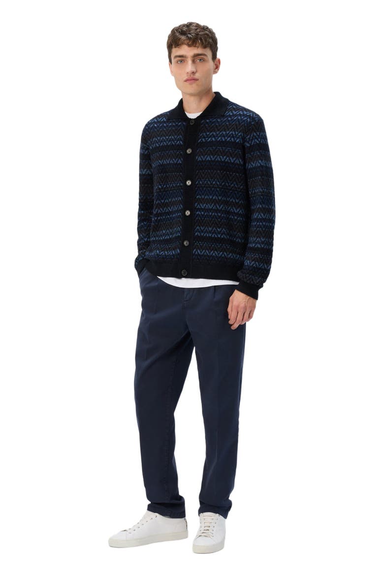 Cardigan With Zigzag And Stripe Pattern, Main, color, Black & Blue