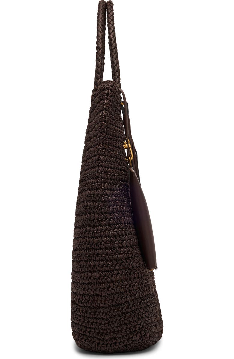 Anne Klein Tapered Woven Tote Bag with Pouch, Alternate, color, Espresso