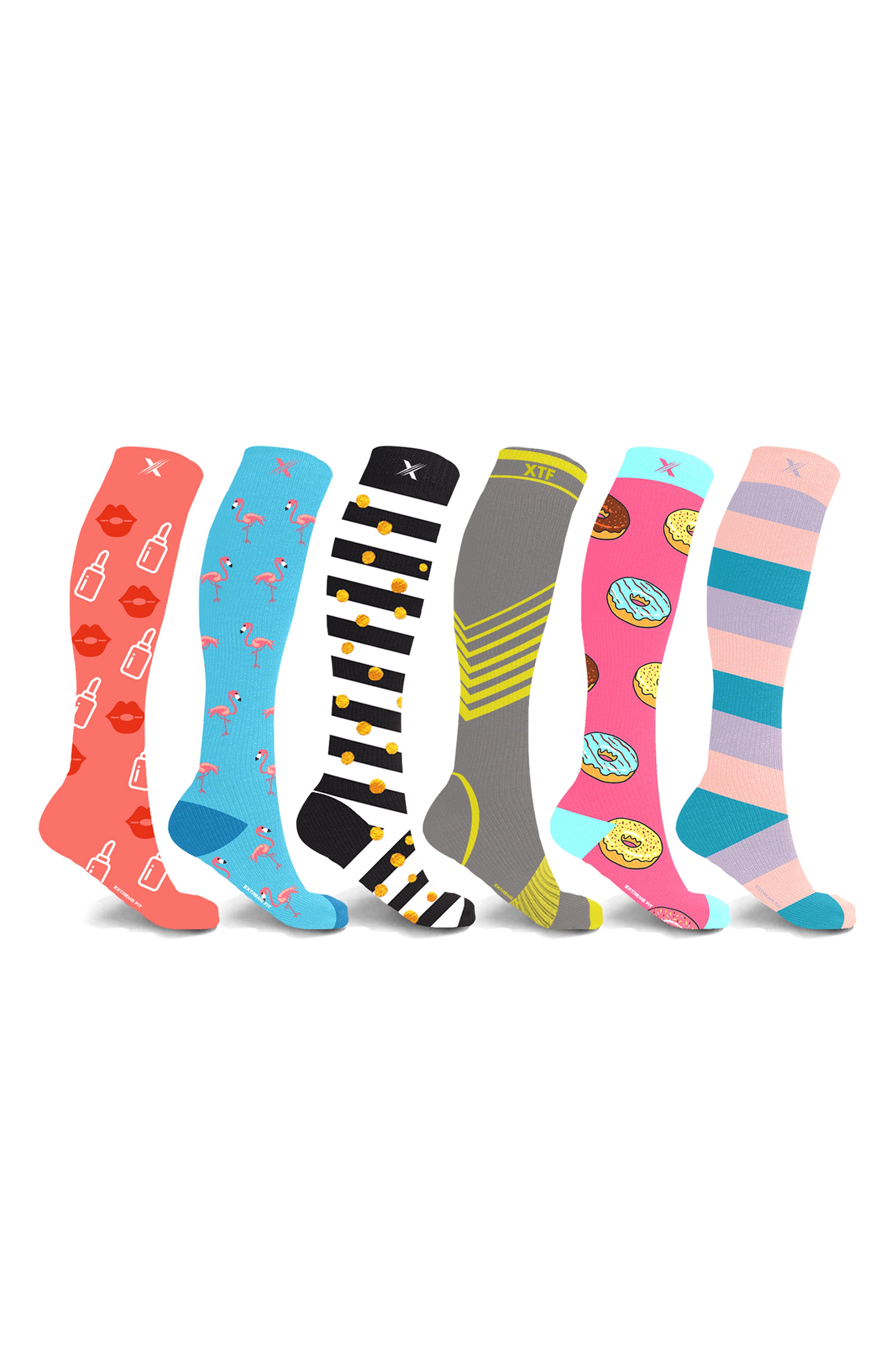 6-Pack Compression Knee High Socks