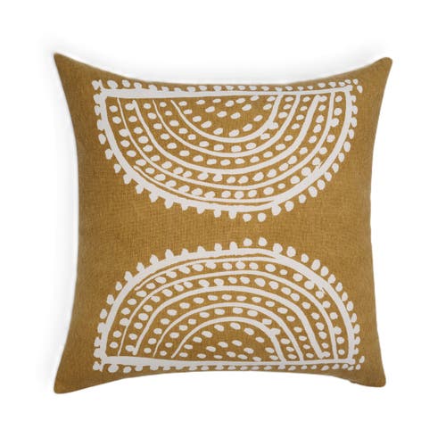 Naki & Ssam Radiance Oversized Sunburst Motif Print Square Pillow Cover In Blue