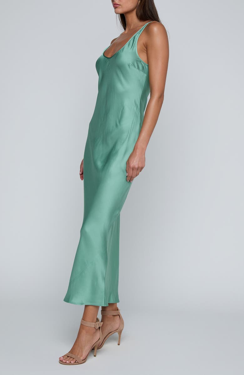 L'AGENCE Akiya Satin Tank Maxi Dress, Alternate, color, Malachite Green