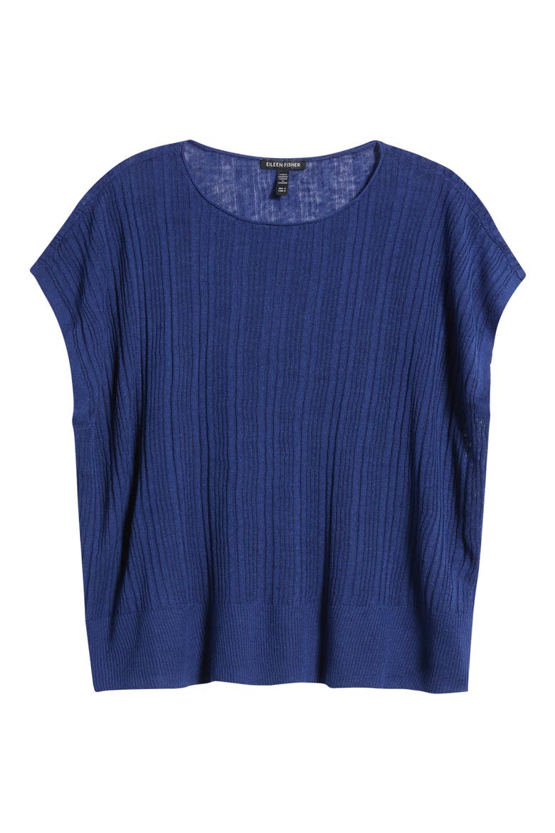 Variegated Rib Organic Cotton & Organic Linen Sweater, Alternate, color, DEEP DIVE