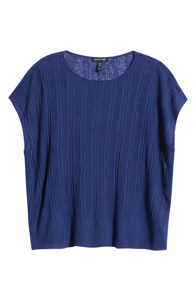 Eileen Fisher Variegated Rib Organic Cotton & Organic Linen Sweater, Main, color, Deep Dive