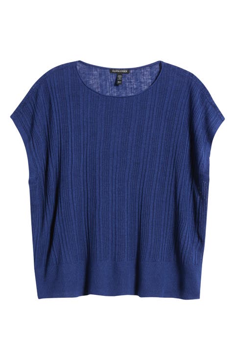 Variegated Rib Organic Cotton & Organic Linen Sweater