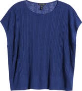 Eileen Fisher Variegated Rib Organic Cotton & Organic Linen Sweater