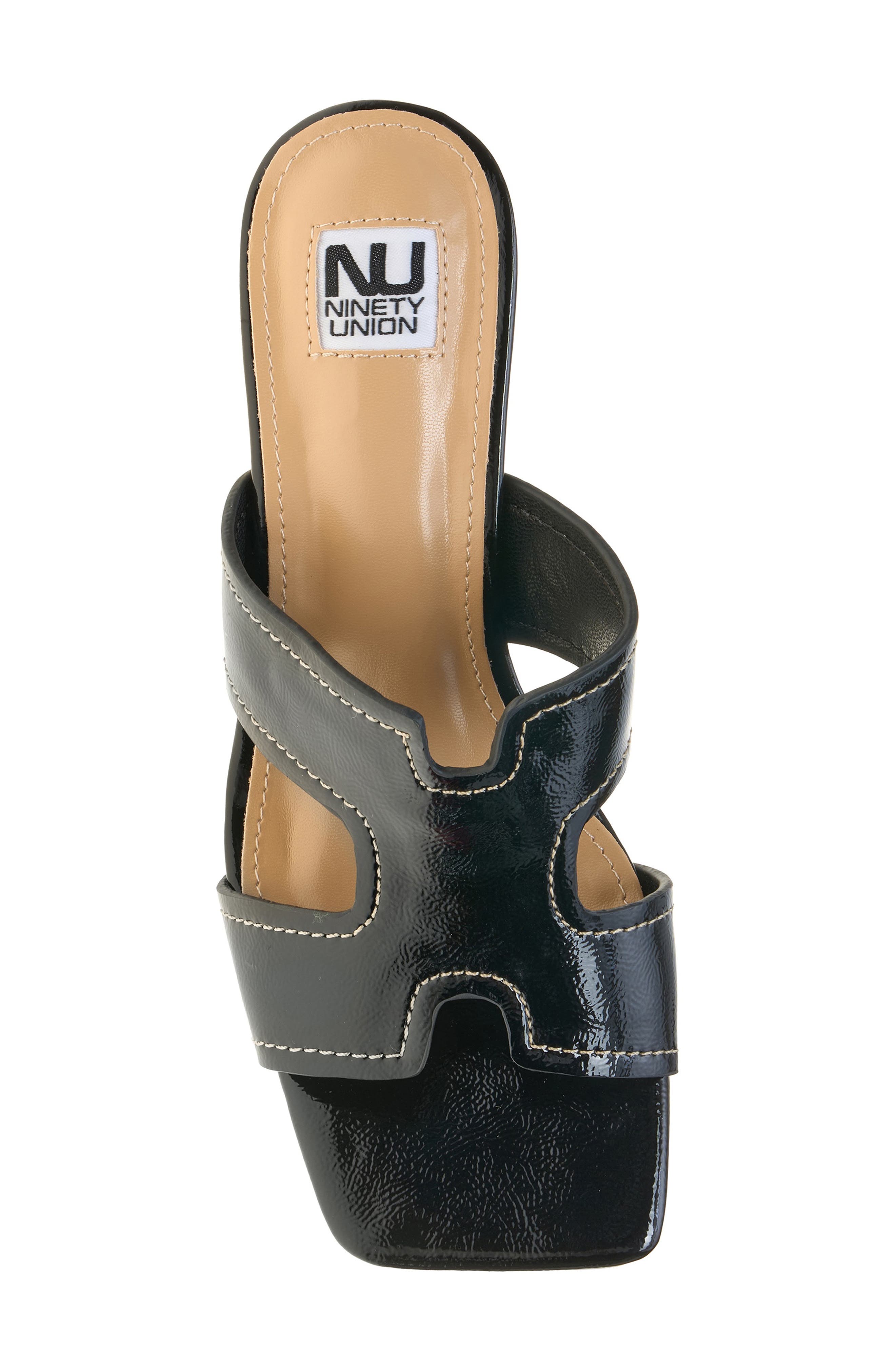 NINETY UNION Bright Block Heel Slide Sandal, Alternate, color, Black