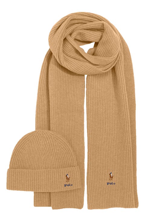 Pony Merino Wool Hat & Scarf Set