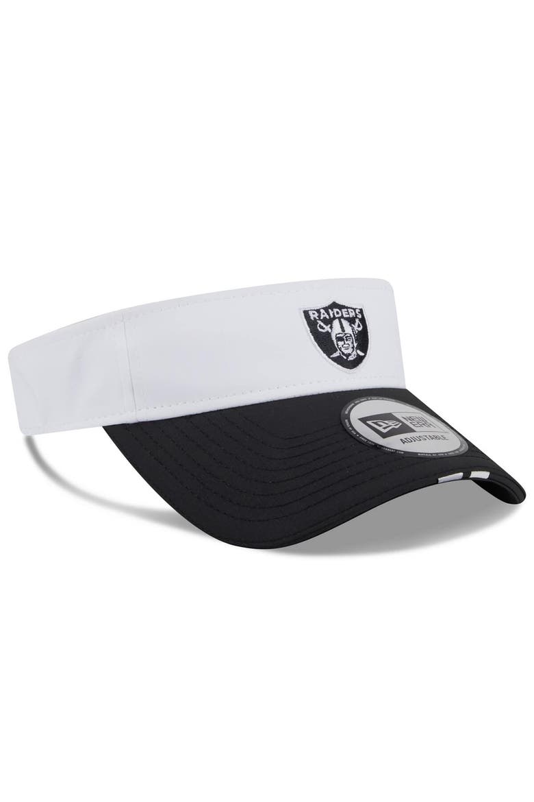 Men's New Era  White/Black Las Vegas Raiders 2025 NFL Training Camp Adjustable Visor, Alternate, color, White