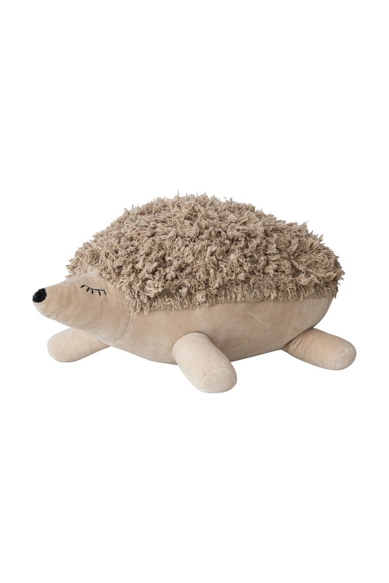Cotton and Velvet Tufted Hedgehog Toy, Main, color, Brown
