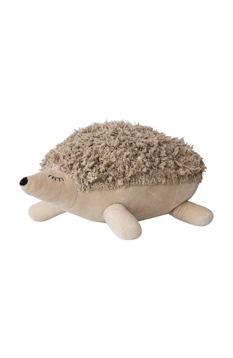 Storied Home Cotton and Velvet Tufted Hedgehog Toy, Main, color, Brown