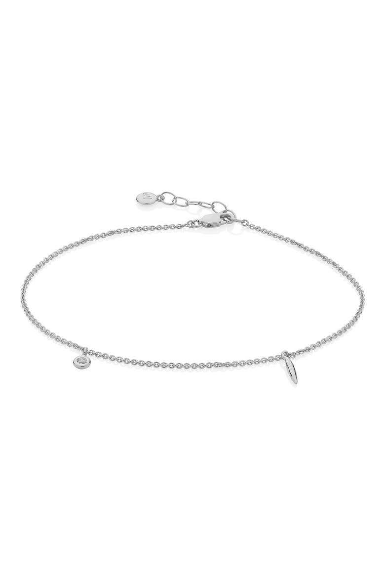 Siren Charm Anklet, Main, color, SILVER