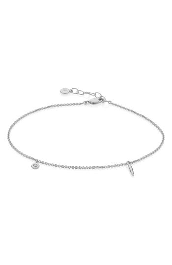 Monica Vinader Siren Charm Anklet In Silver
