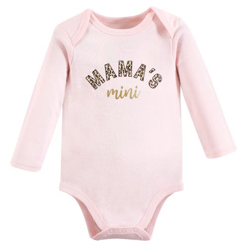 Hudson Baby Infant Breathable Cotton Long-sleeve Bodysuit Bundle 3 Count In Pink