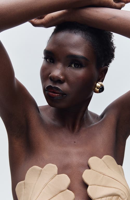 Julietta Bombe Stud Earrings In Gold Black