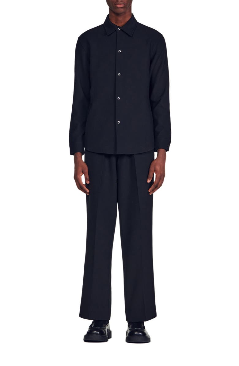 SANDRO Long-sleeved jersey shirt, Alternate, color, Black