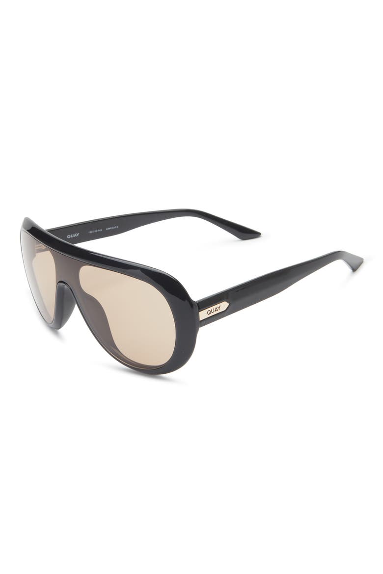 Set List 134mm Aviator Shield Sunglasses, Alternate, color, BLACK/ TAN