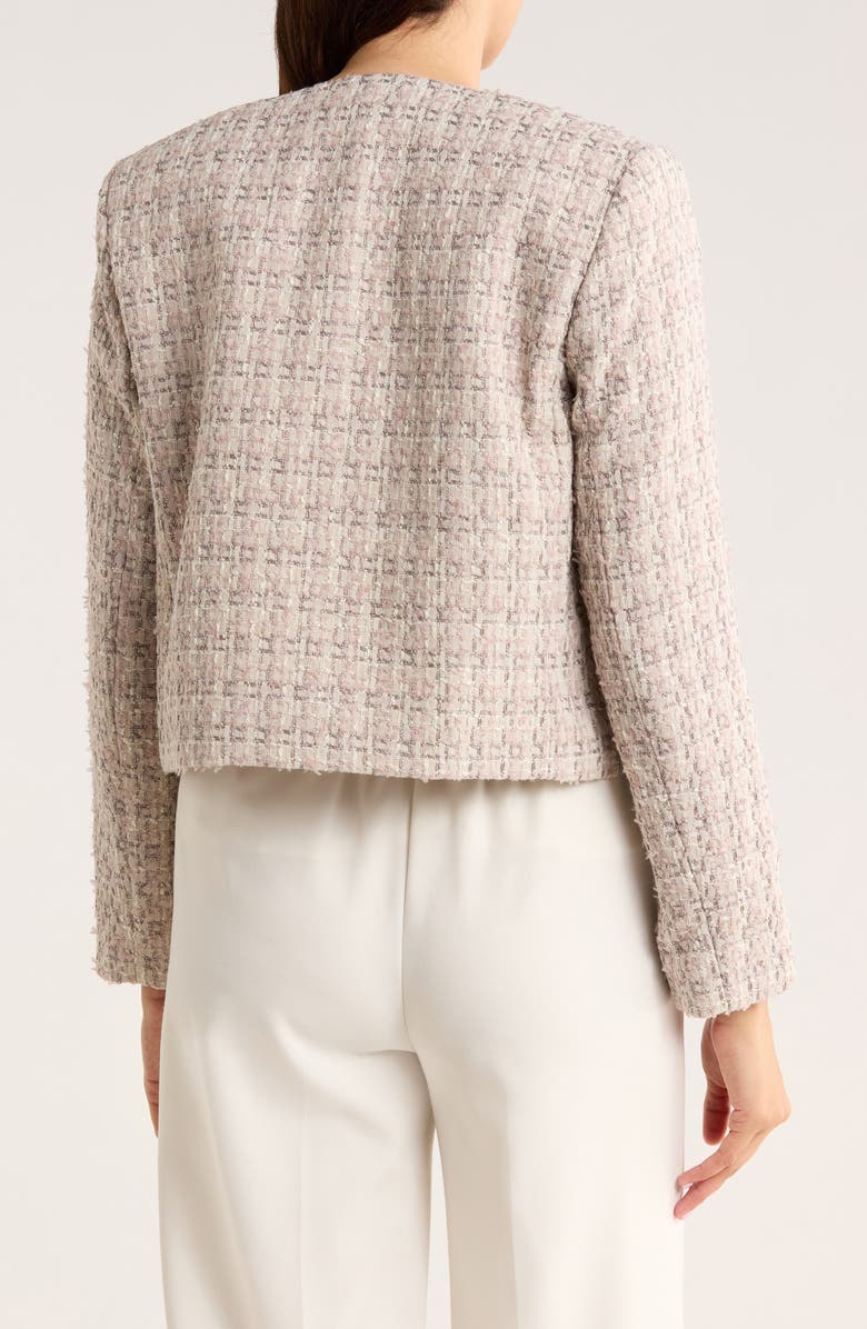 Calvin Klein Open Front Tweed Crop Jacket, Alternate, color, Hydrangea Multi