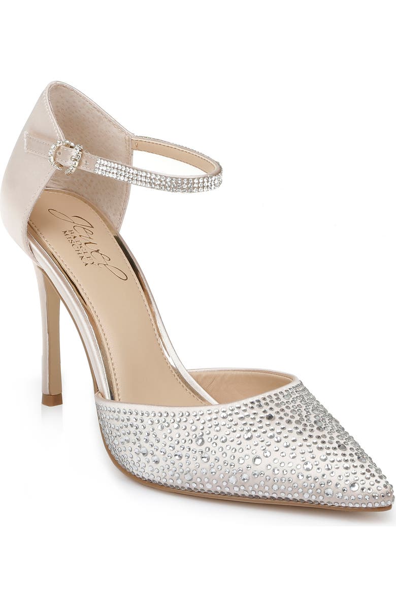 Jewel Badgley Mischka Jailene Ankle Strap Pump, Main, color, Champagne Satin