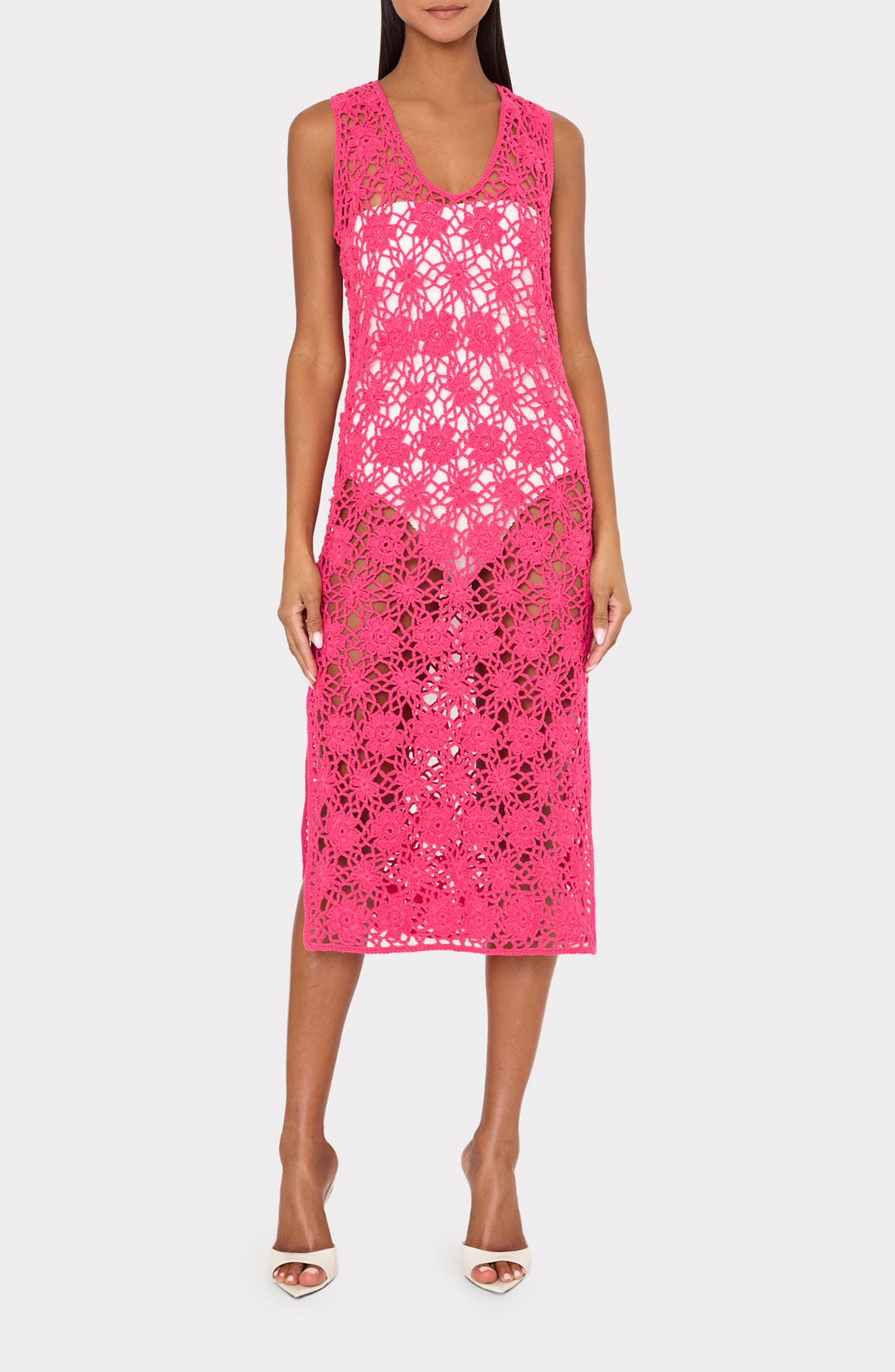 Crochet Midi Cover-Up Dress