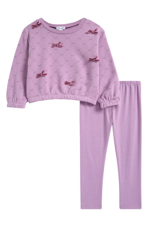 Splendid Little Bow Sweatshirt & Leggings Set in Marionberry 