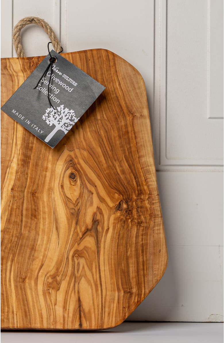 Verve Culture Italian Olivewood Charcuterie Board - Rope Handle, Alternate, color,