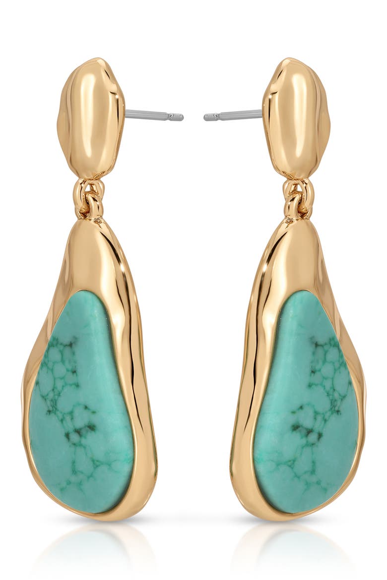 Hidden Stone Molten Drop Earrings, Alternate, color, TURQUOISE