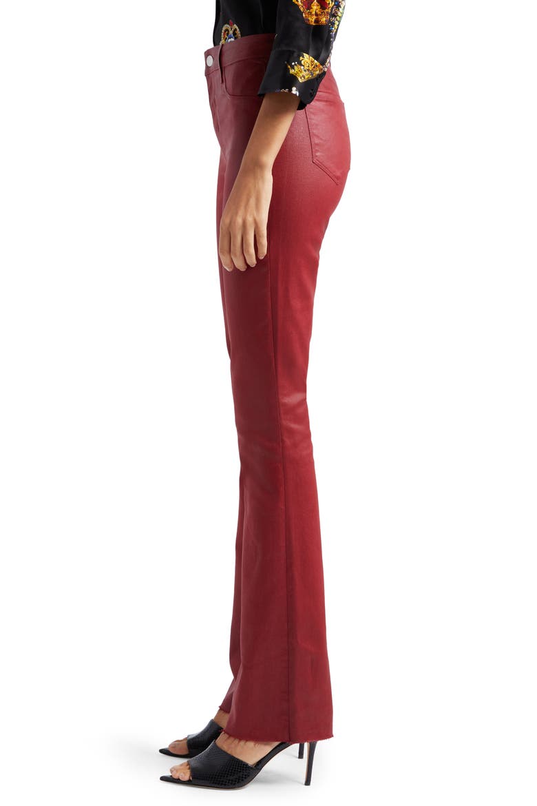 Ruth High Waist Straight Leg Pants, Alternate, color, DARK BORDEAUX COATED