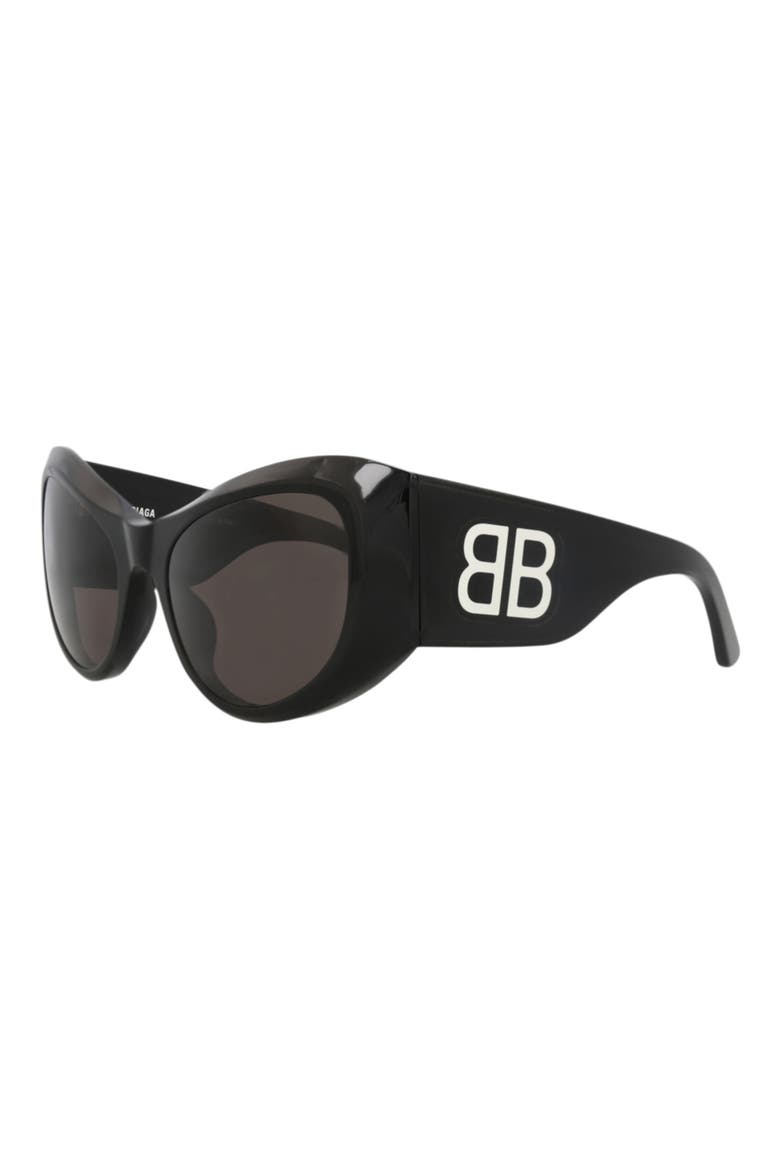 57mm Cat Eye Sunglasses, Alternate, color, BLACK BLACK GREY