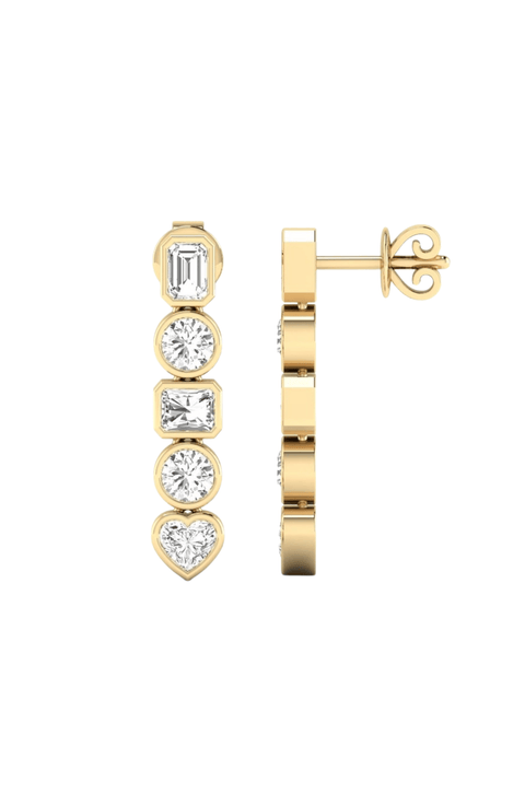 Multi-Shape Bezel Lab Diamond Drop in 14K Gold