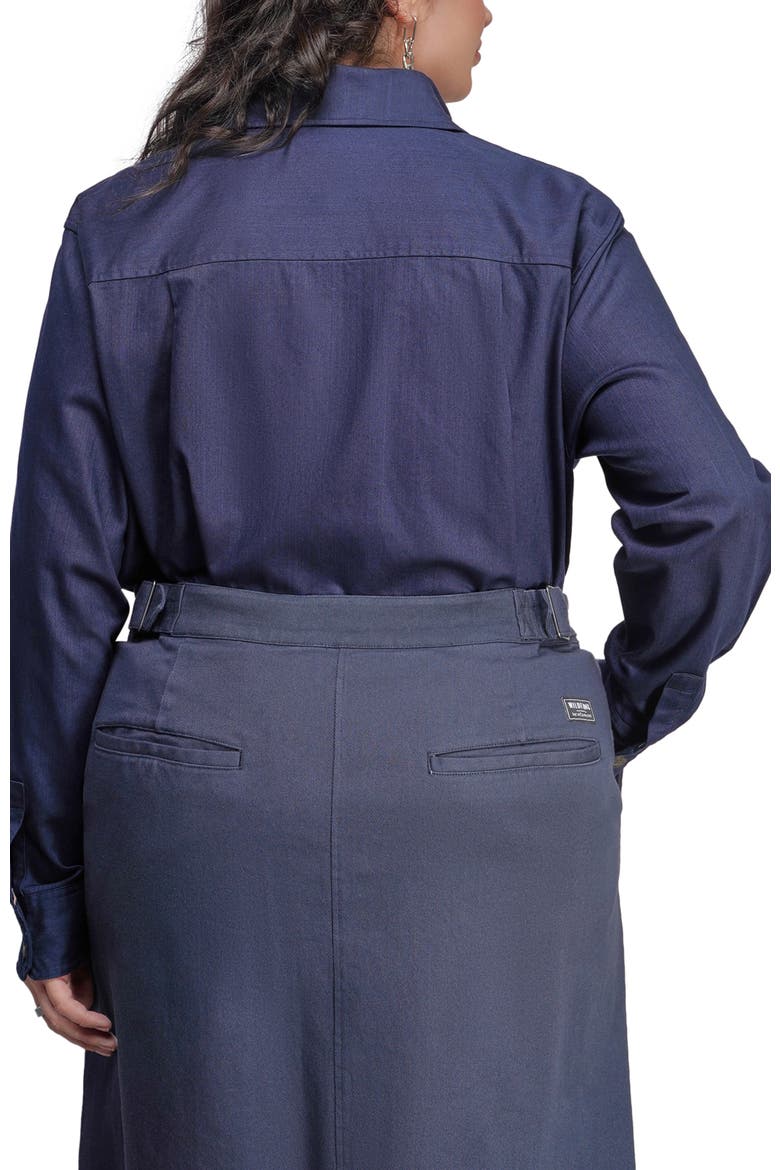 Essential Long Sleevde Button Up, Alternate, color, Navy