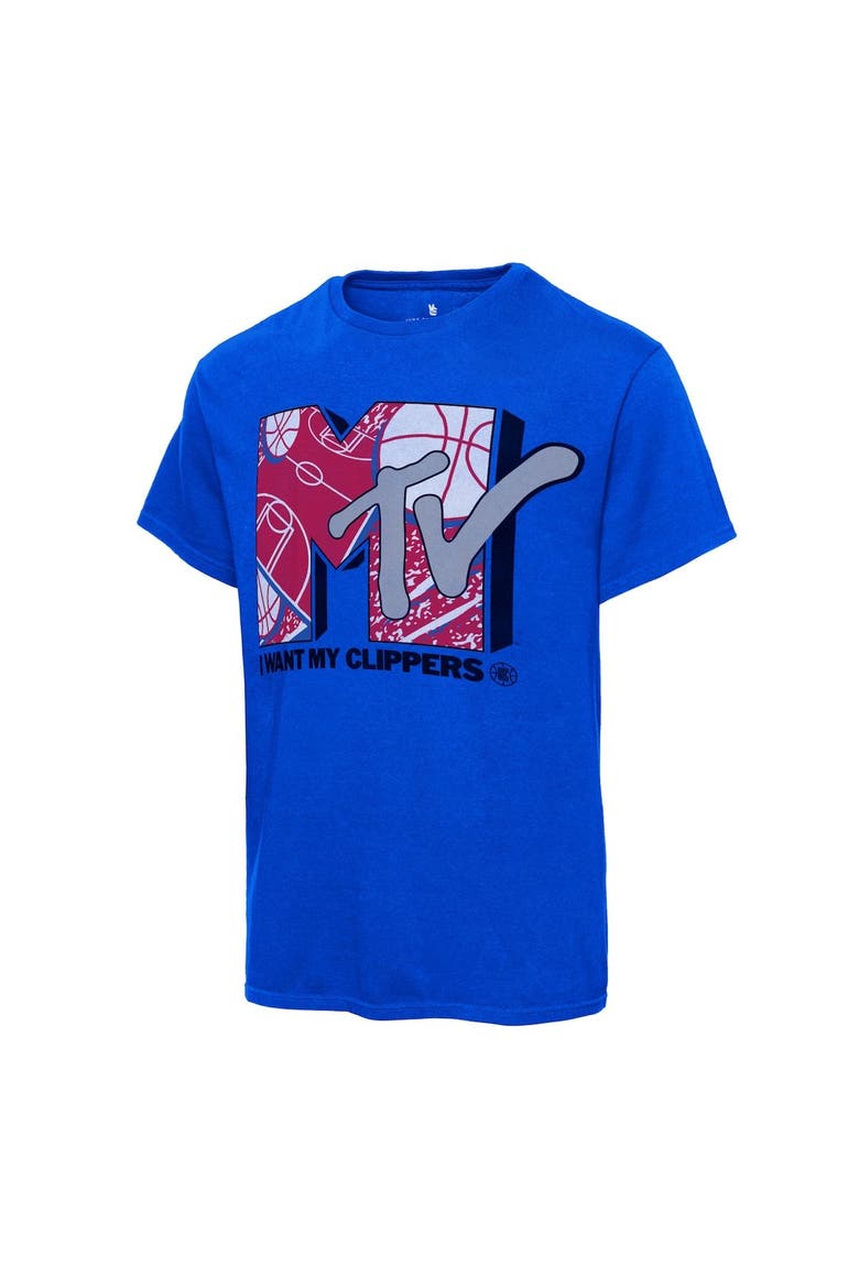 Men's Junk Food Royal LA Clippers NBA x MTV I Want My T-Shirt, Alternate, color, Blue