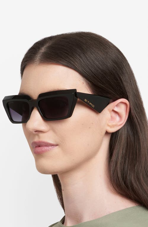 Etro 55mm Rectangular Sunglasses In Black