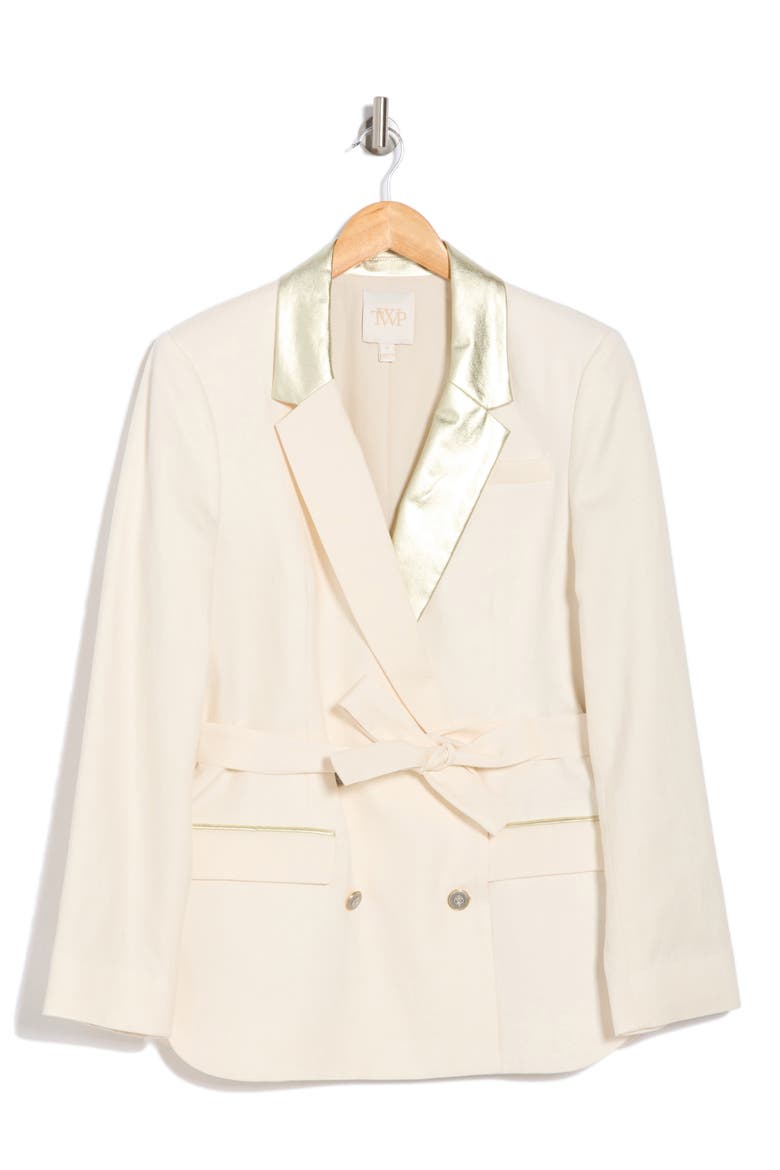 Smoking Tuxedo Jacket, Alternate, color, BONE/LIGHT GOLD