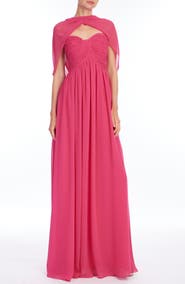 Badgley Mischka Collection Strapless Cap Detail Gown