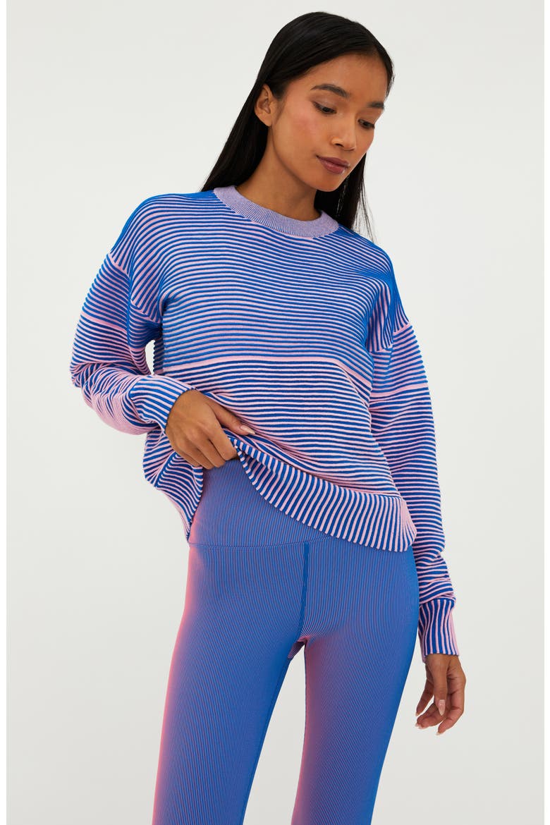 Occulus Textured Stripe Crewneck Sweater, Alternate, color, IMPERIAL TWO TONE