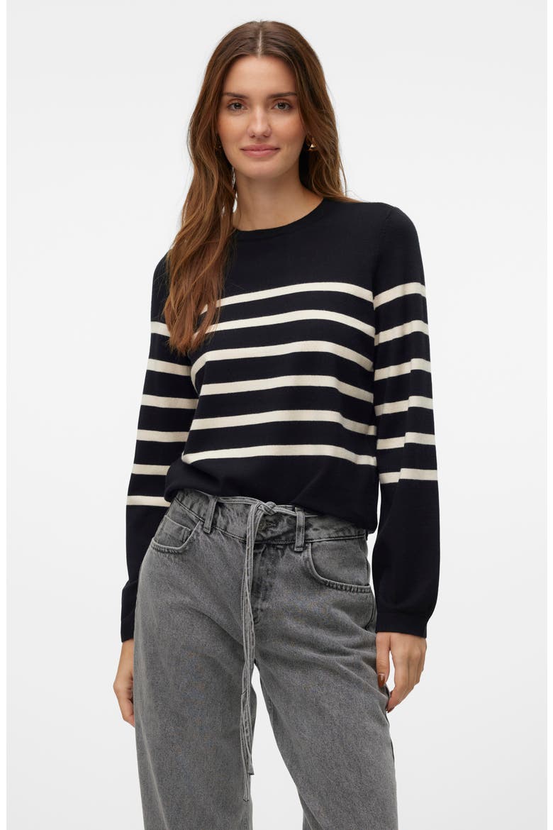 Saba Stripe Sweater, Alternate, color, BLACK STRIPES BIRCH